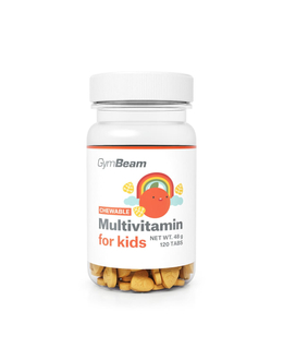GymBeam Multivitamin rágótabletta gyerekeknek 120 tabl. narancs
