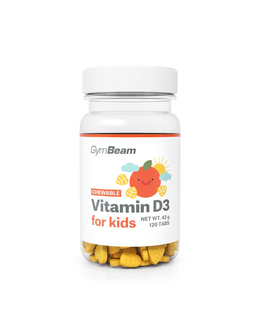 GymBeam D3-vitamin rágótabletta gyerekeknek 120 tabl. narancs