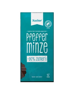Xucker Vegán borsmentás étcsokoládé 80g