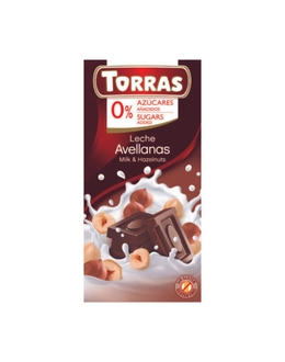 Torras Mogyorós hozzáadott cukormentes tejcsokoládé 75g