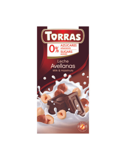 Torras Mogyorós hozzáadott cukormentes tejcsokoládé 75g