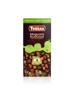 Torras Stevia Mogyorós hozzáadott cukormentes étcsokoládé 125g