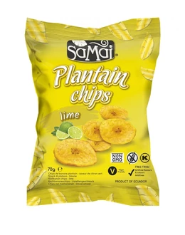 SAMAI Plantain főzőbanán chips lime 70g