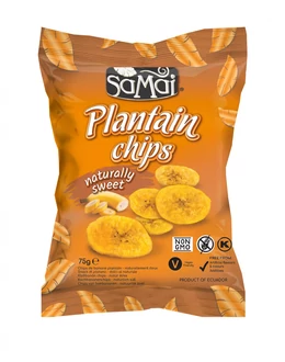 SAMAI Plantain főzőbanán chips natúr édes 75g