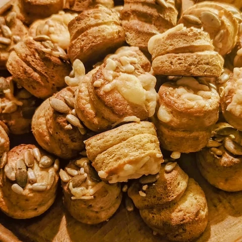 Túrós–sajtos pogácsa Fibriya univerzális rostmixből