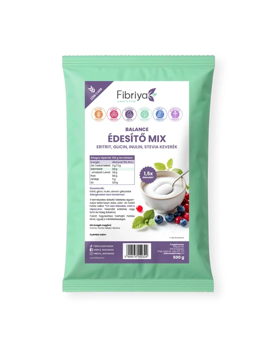 Fibriya Balance édesítő mix - eritrit, glicin, inulin, stevia keverék 500g