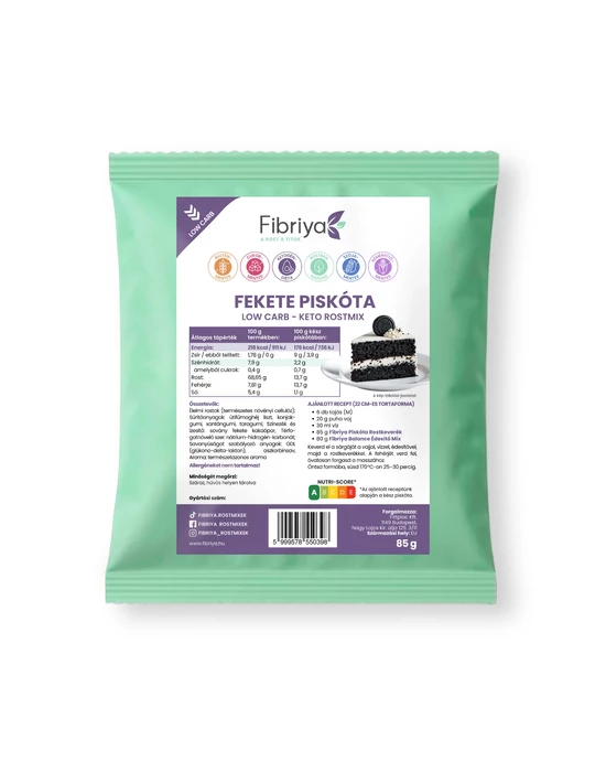 Fibriya Fekete piskóta - Low carb keto rostmix 85g