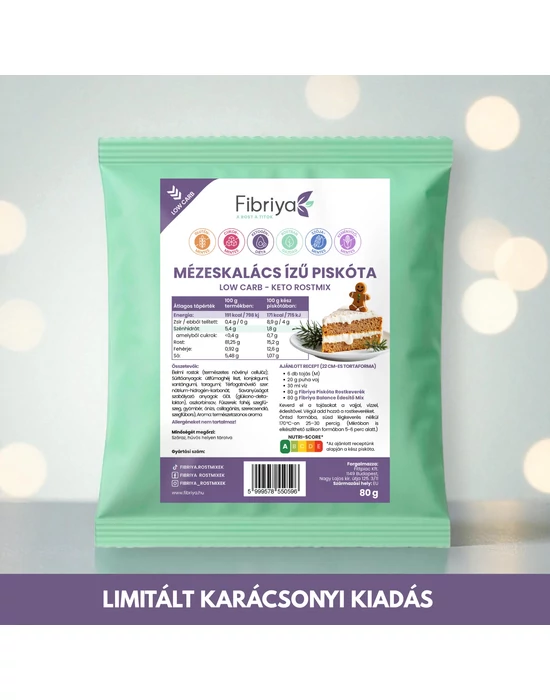 Fibriya Mézeskalács ízű piskóta - Low carb keto rostmix 80g
