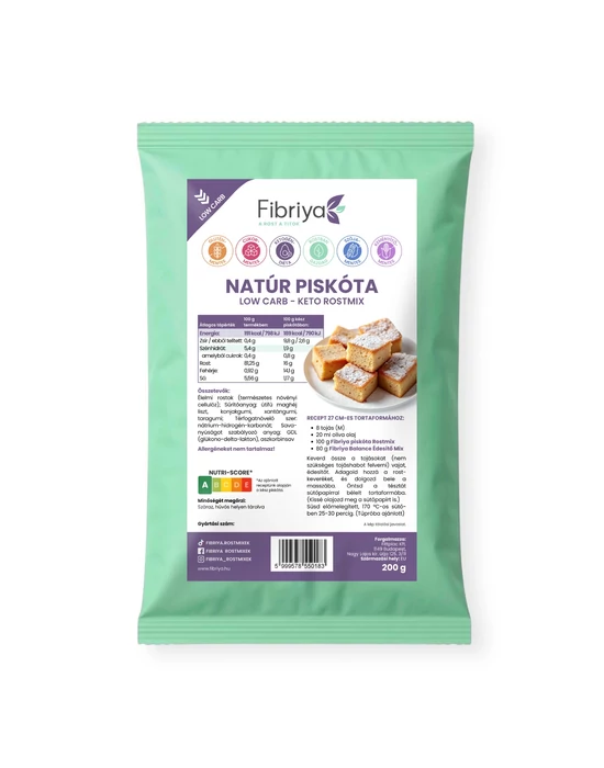Fibriya Natúr piskóta - low carb keto rostmix 200g