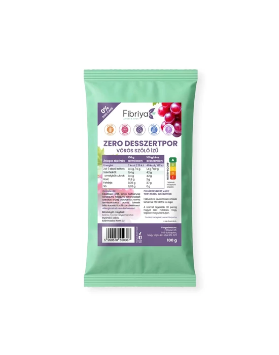 Fibriya Zero desszertpor - Vörös szőlő ízű 100g