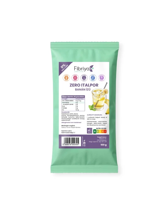 Fibriya Zero italpor - Banán ízű 100g