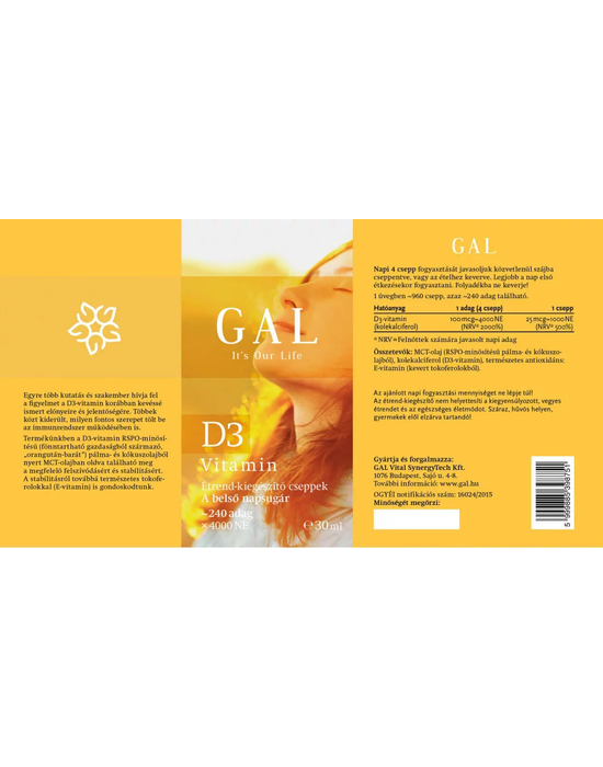 GAL D3-Vitamin tájékoztató
