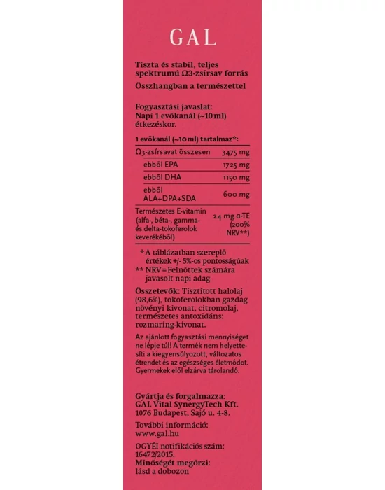 GAL Omega 3 halolaj 250ml