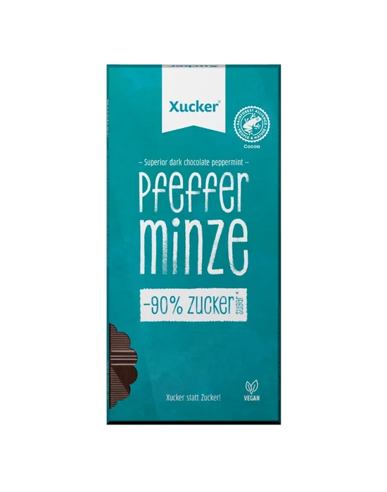 Xucker Vegán borsmentás étcsokoládé 80g
