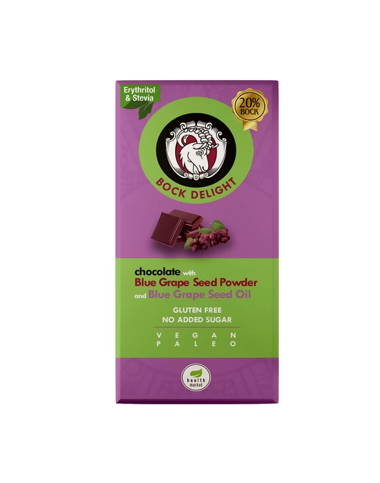 Bock Delight csokoládé kékszőlőmag őrleménnyel és kékszőlőmag olajjal 80g