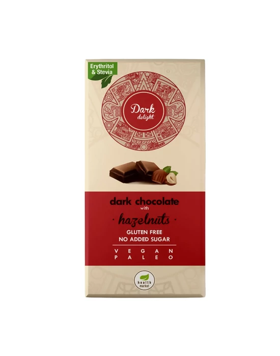 Dark Delight étcsokoládé egész mogyoróval, édesítőszerekkel 80g
