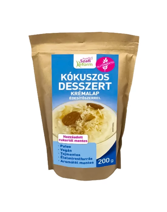 Szafi Reform Kókuszos desszert krémalap édesítőszerrel, bounty ízű 200g