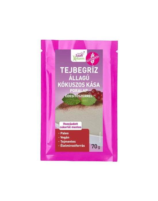 Szafi Reform tejbegríz állagú kókuszos kása poralap édesítőszerrel 70g