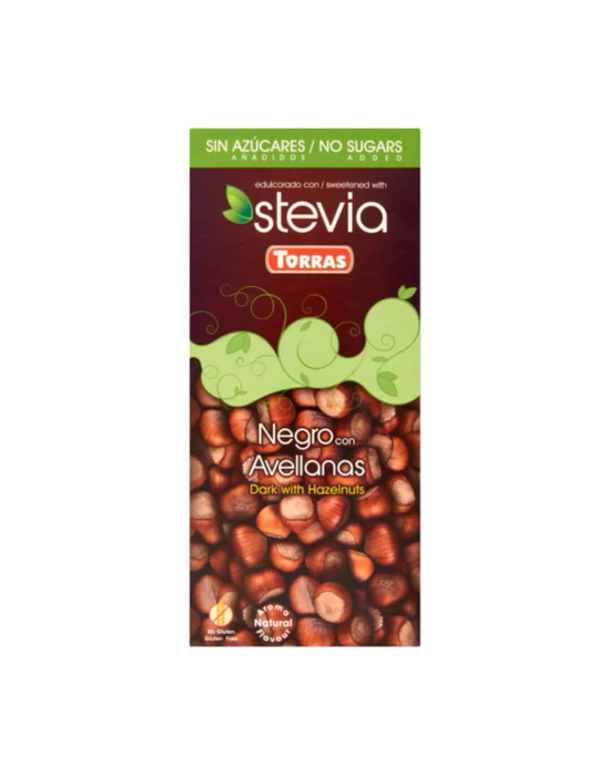 Torras Stevia Mogyorós hozzáadott cukormentes étcsokoládé 125g