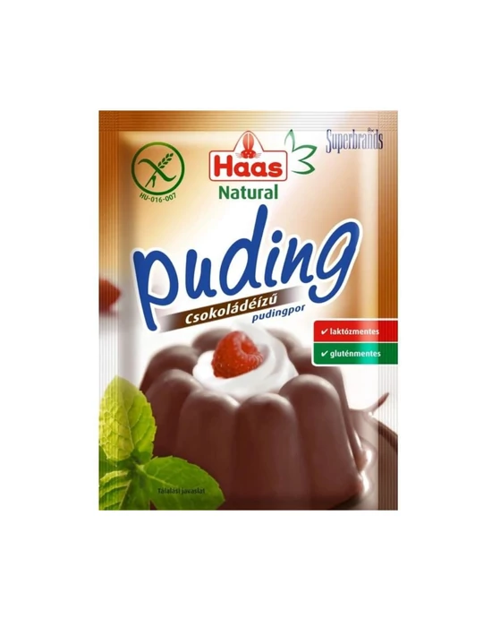 HAAS Natural Gluténmentes csokoládéízű pudingpor 40g