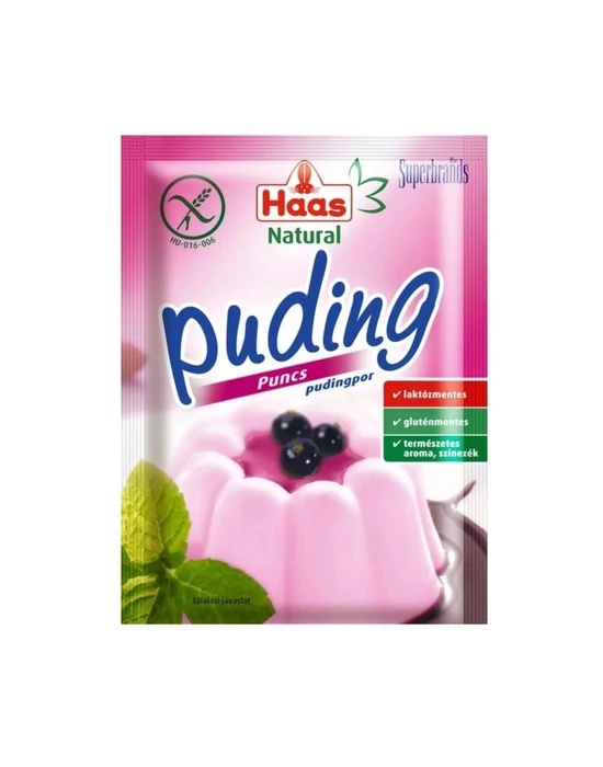 HAAS Natural Gluténmentes puncs pudingpor 40g