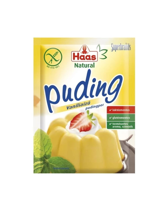 HAAS Natural Gluténmentes vaníliaízű pudingpor 40g