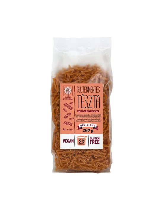 Eden Premium Gluténmentes tészta vöröslencsével kis orsó 200g