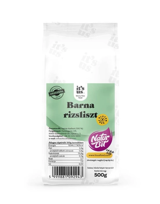 it's us NATURBIT barna rizsliszt gluténmentes 500g