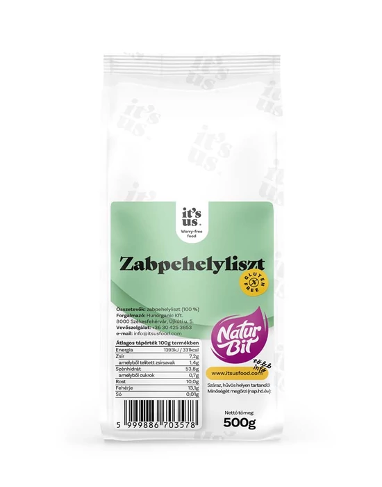 it's us NATURBIT zabpehelyliszt gluténmentes 500g