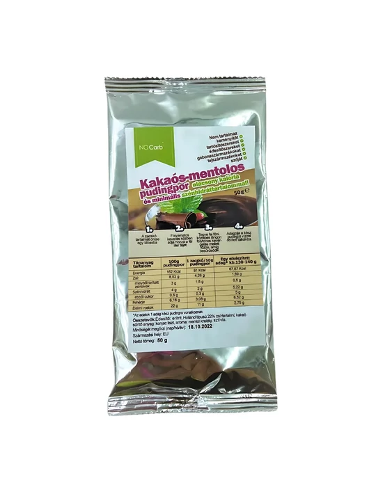 NoCarb Csokis-mentolos pudingpor eritrittel 50g