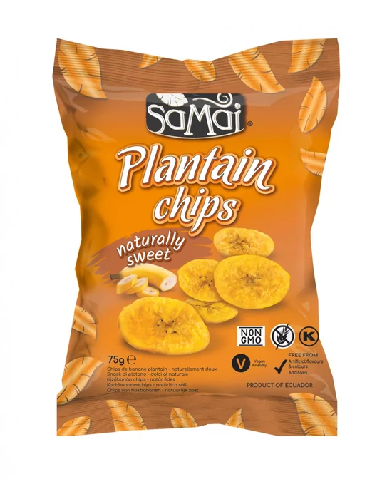 SAMAI Plantain főzőbanán chips natúr édes 75g