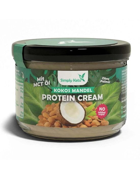 SimplyKeto Hozzáadott cukormentes kókuszos mandulás protein cream MCT olajjal