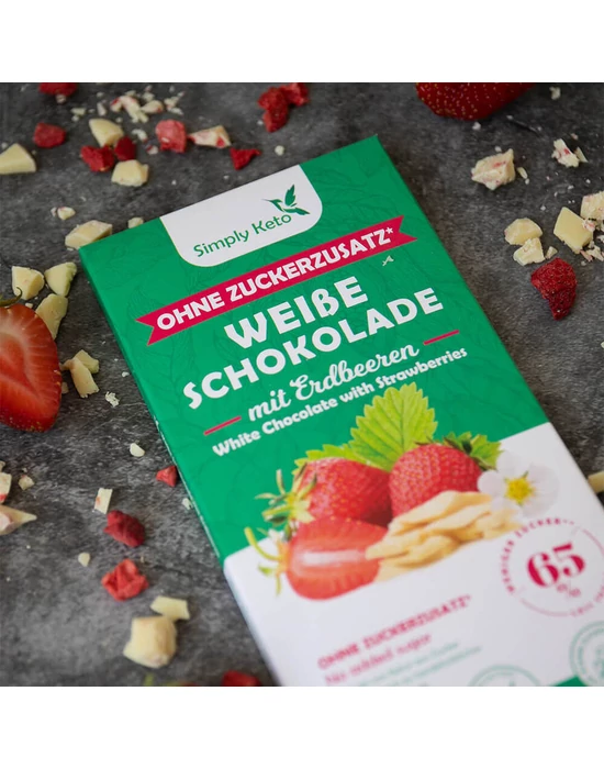 SimplyKeto fehércsokoládé eperrel