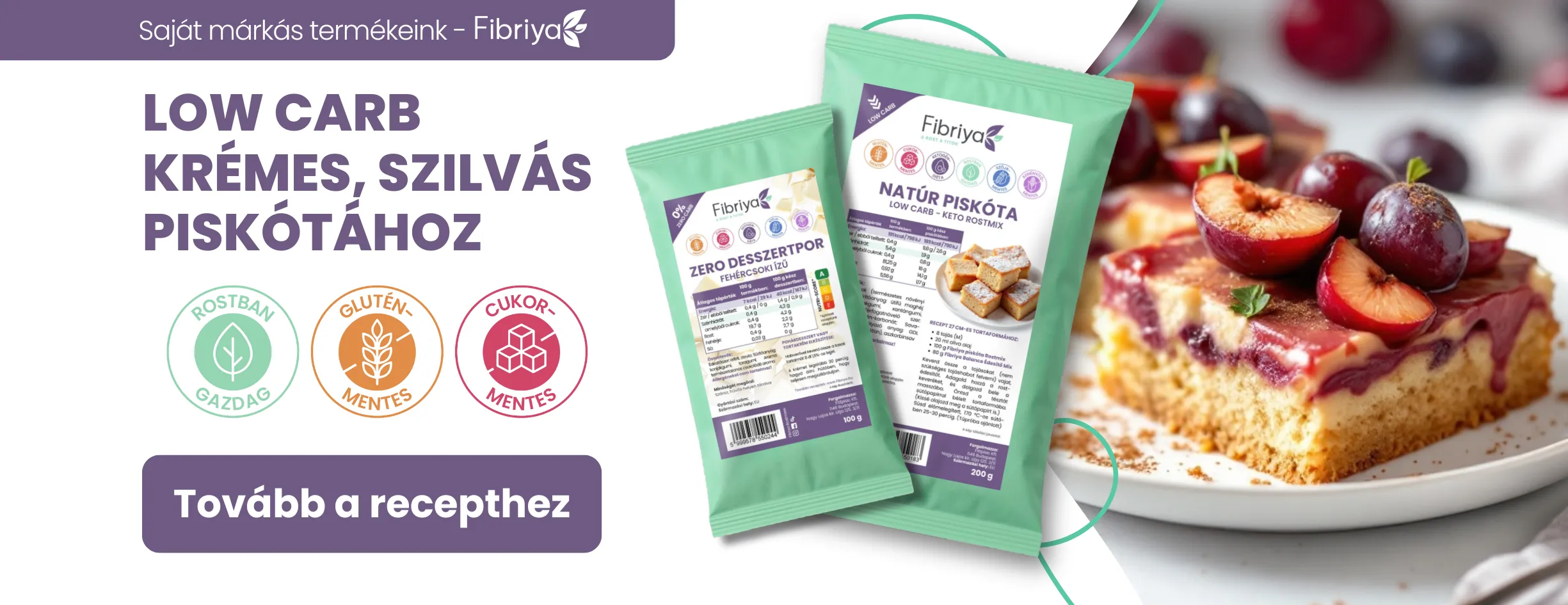 Low Carb piskóta Fibriya recept